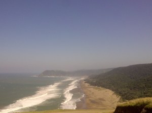 A view from Noqhekwana village, looking out on to the sea. Just around the corner is Mzimvubu River.